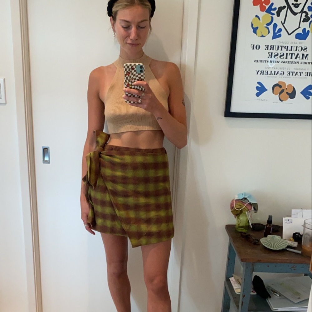Plaid Tie Skirt